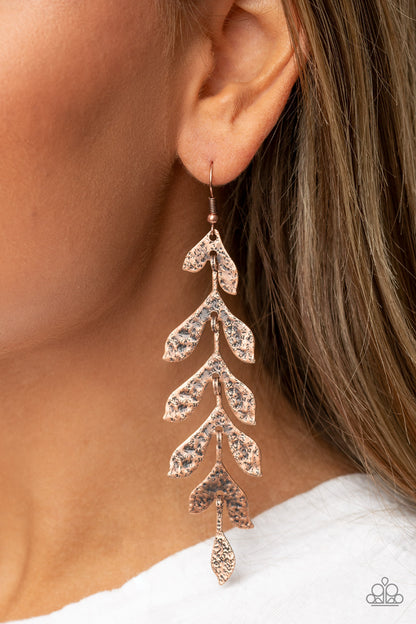 Lead From the FROND - copper - Paparazzi earrings