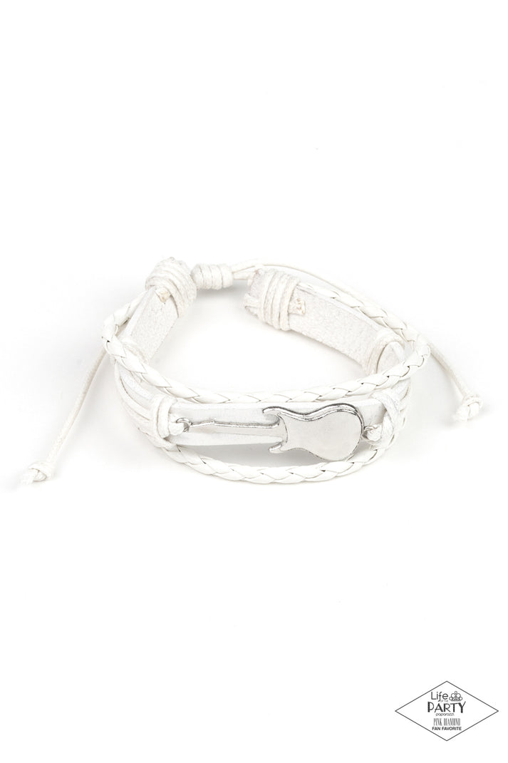 Lead Guitar white Paparazzi bracelet JewelryBlingThing