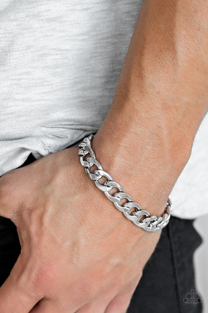 Leader Board - silver - Paparazzi mens bracelet