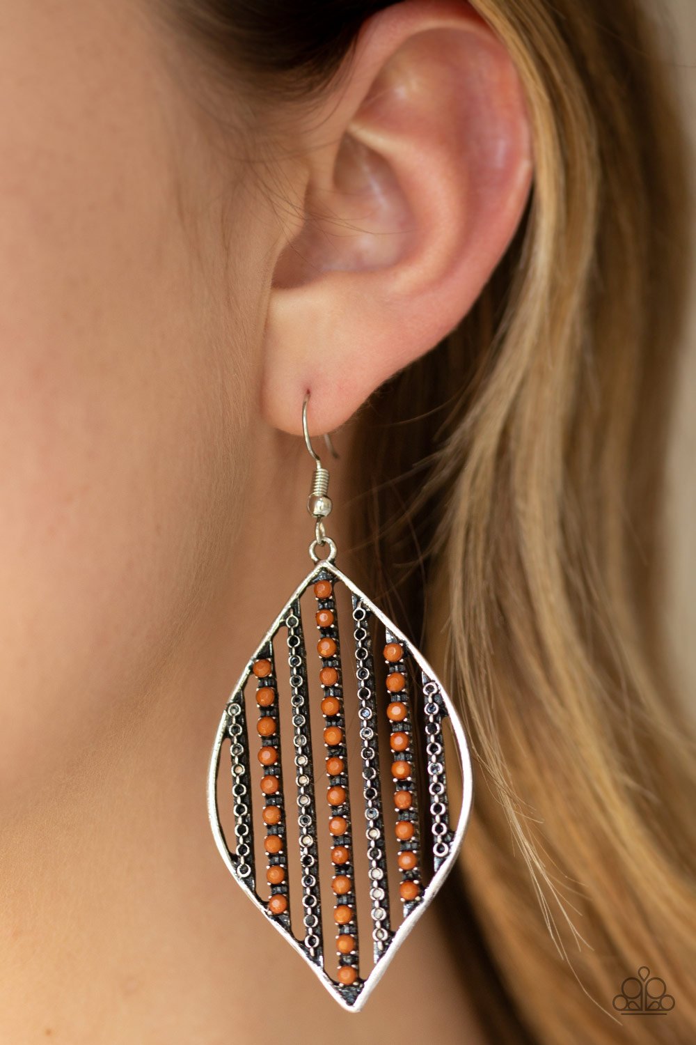 Leaf Motif-brown-Paparazzi earrings