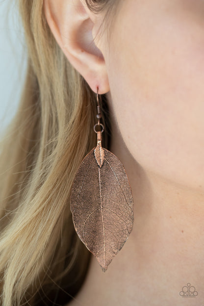 Leafy Legacy - copper - Paparazzi earrings