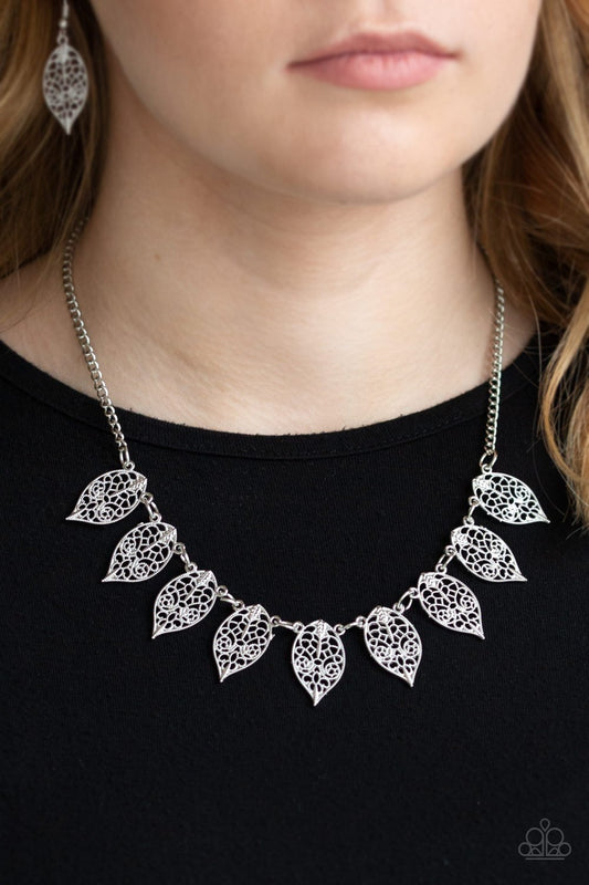 Leafy Lagoon-silver-Paparazzi necklace