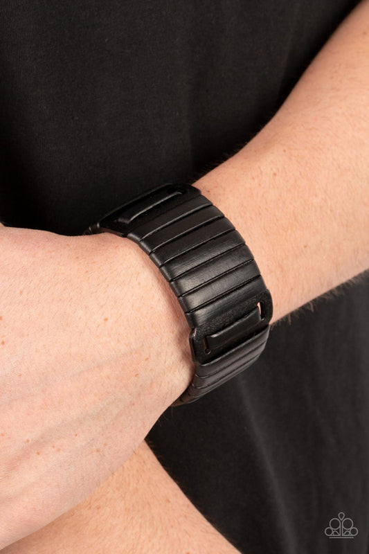 Leather Lumberyard - black - Paparazzi bracelet