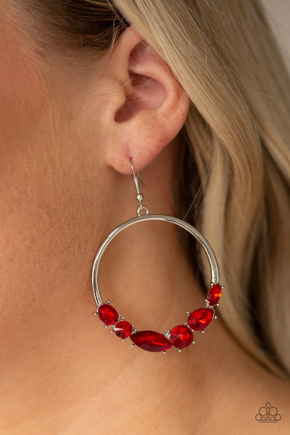 Legendary Luminescence-red-Paparazzi earrings