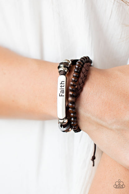 Let Faith Be Your Guide - brown - Paparazzi bracelet