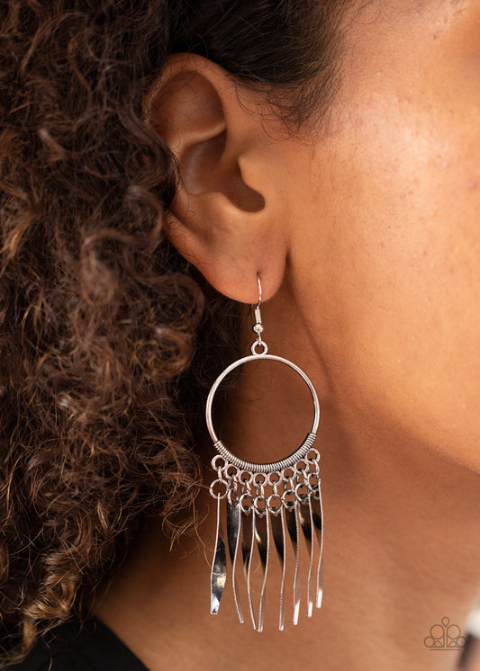 Let GRIT Be! - silver - Paparazzi earrings
