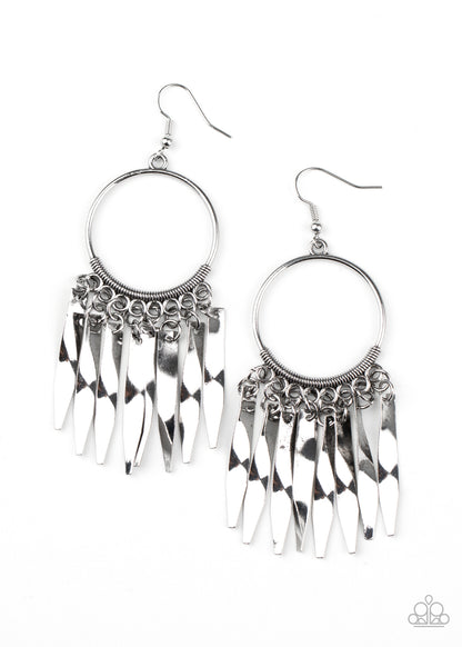 Let GRIT Be! - silver - Paparazzi earrings