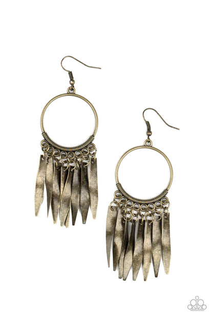 Let GRIT Be! - brass - Paparazzi earrings