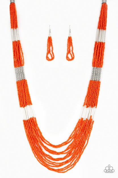 Let It BEAD - orange - Paparazzi necklace