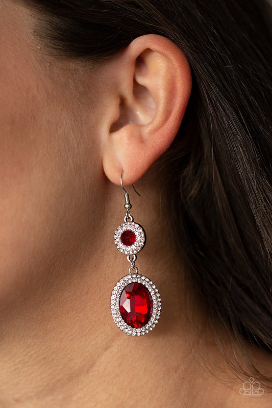 Let It BEDAZZLE - red - Paparazzi earrings