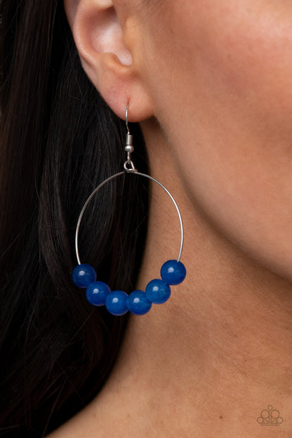 Let It Slide - blue - Paparazzi earrings