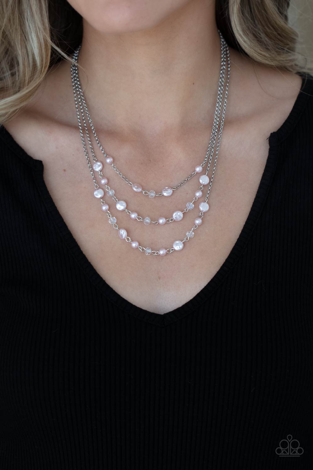 Haute Hybrid Pink Pearl Necklace - Paparazzi Accessories – 3D Jewelz
