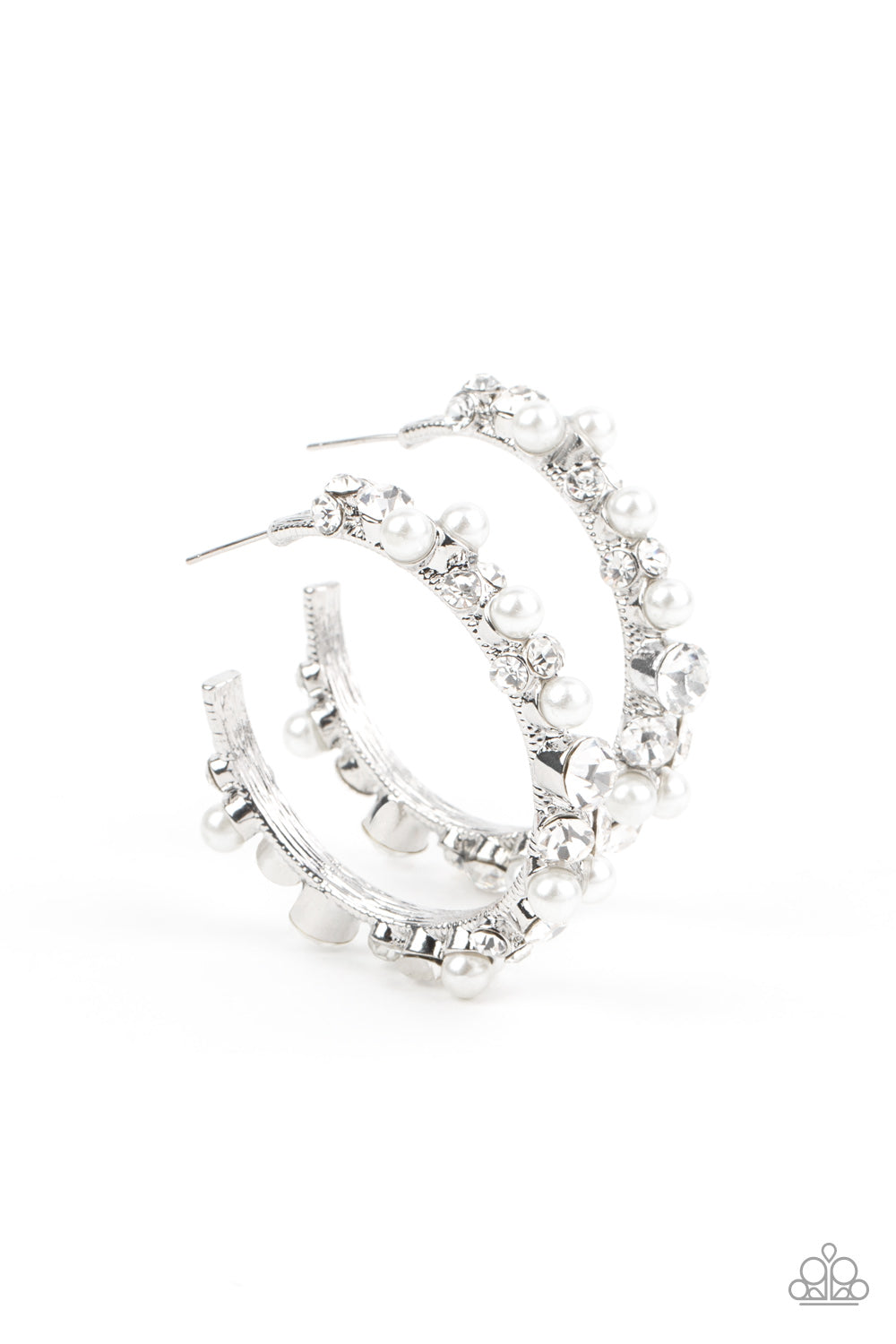 Let There Be SOCIALITE - White - Paparazzi earrings