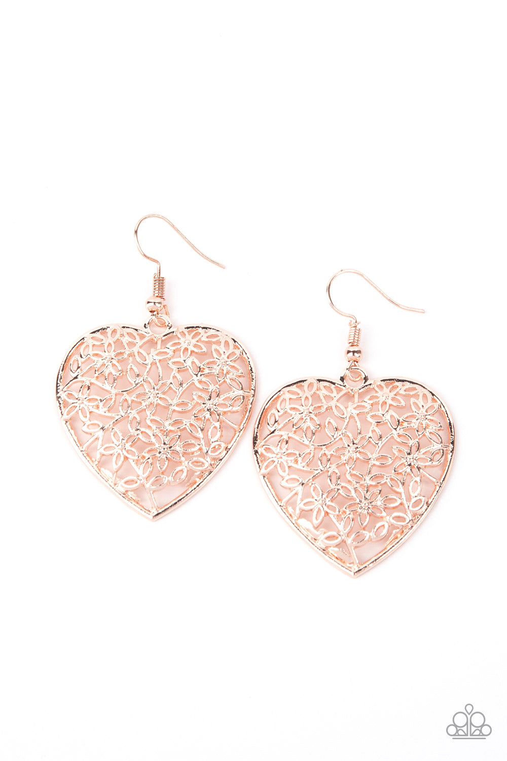 Let Your Heart Grow - rose gold - Paparazzi earrings