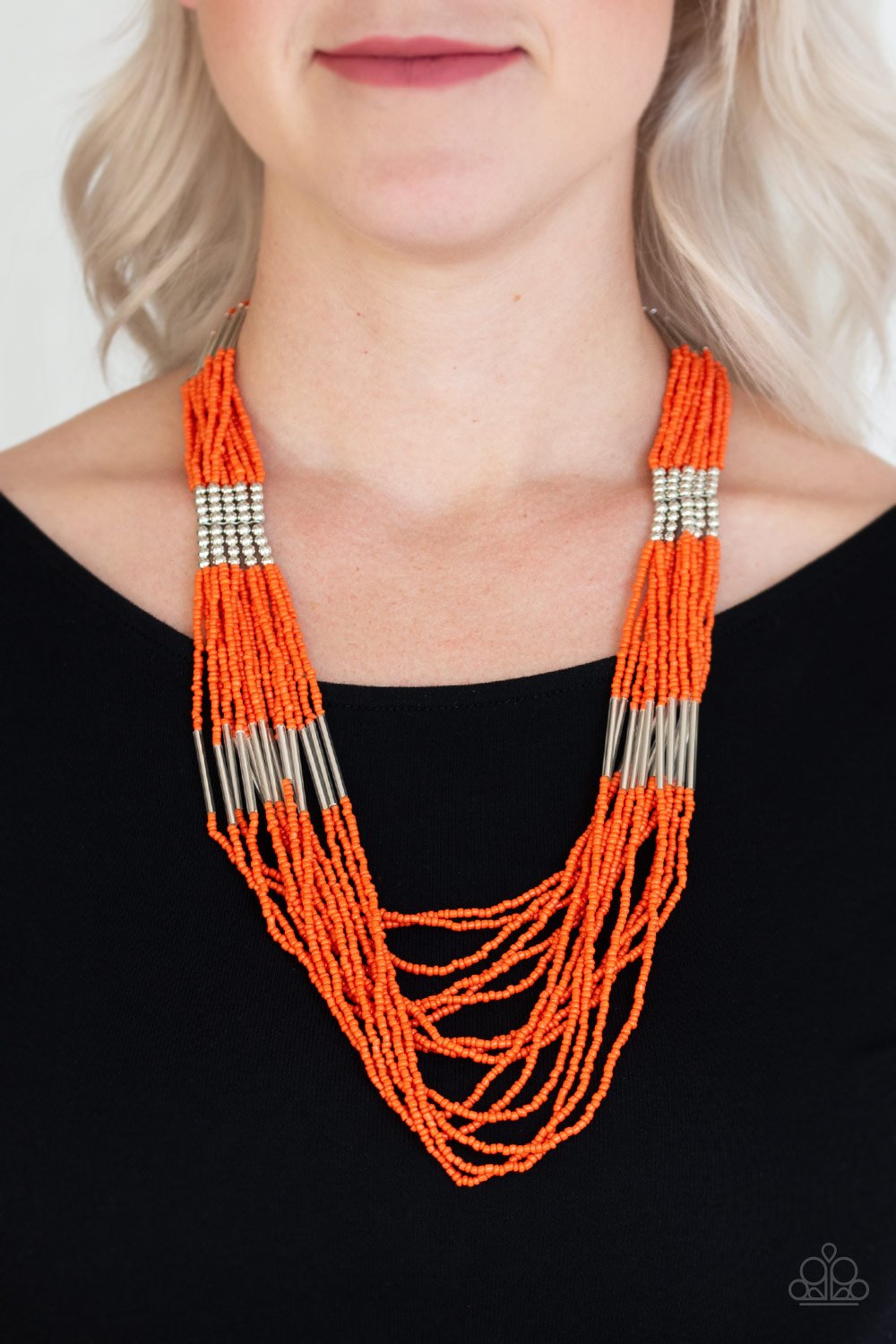 Let It BEAD-orange-Paparazzi necklace