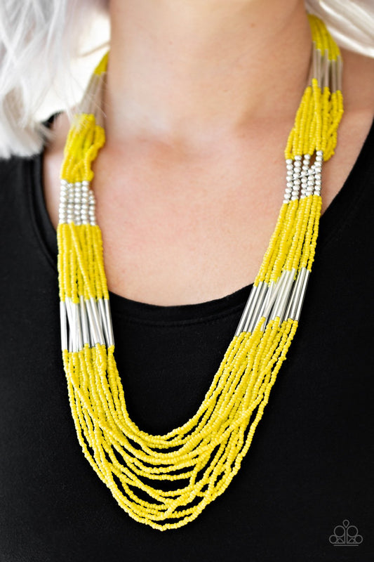 Let It BEAD-yellow-Paparazzi necklace