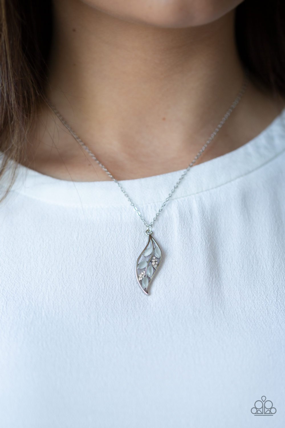 Let STEM Talk-white-Paparazzi necklace