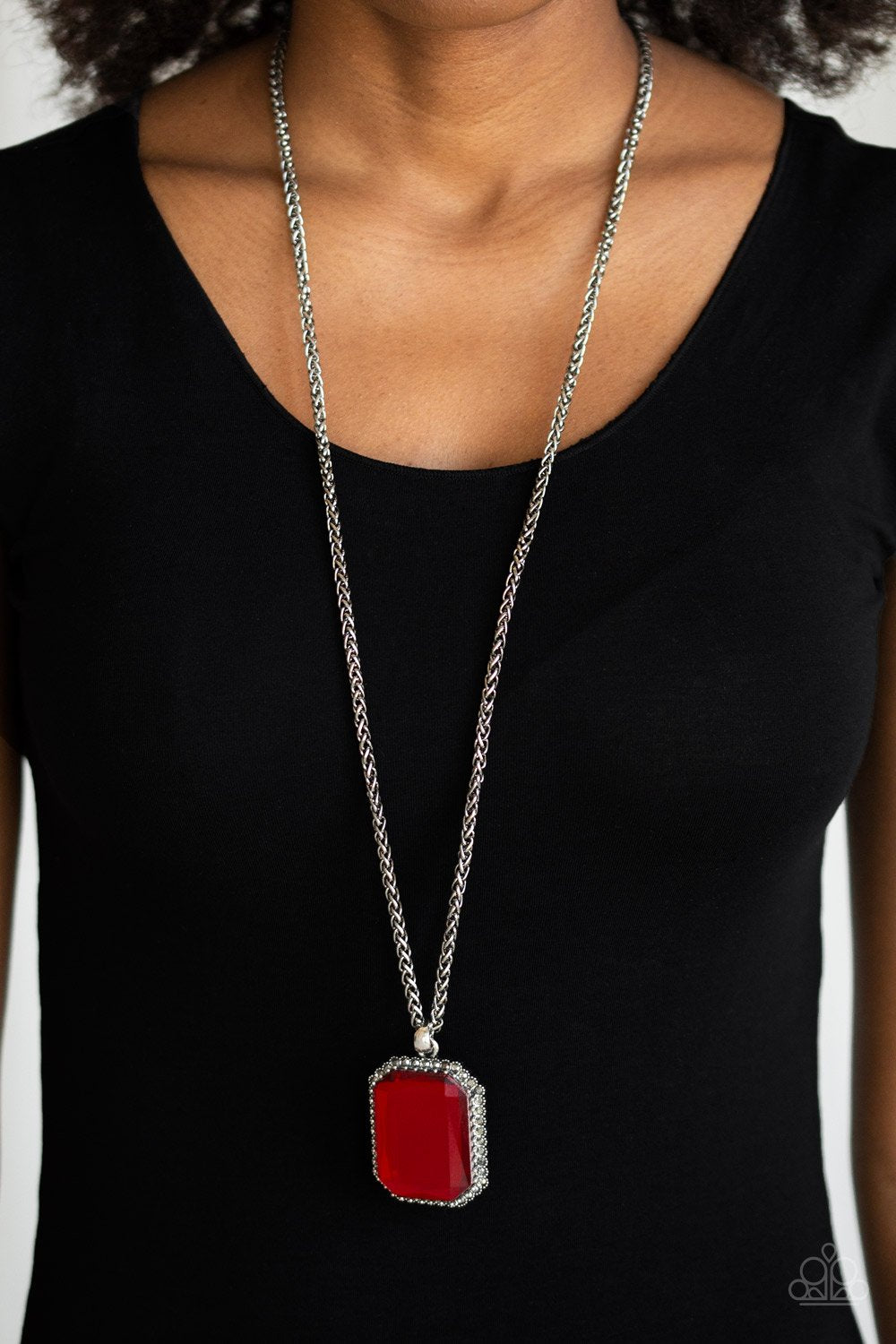 Let Your HEIR Down-red-Paparazzi necklace