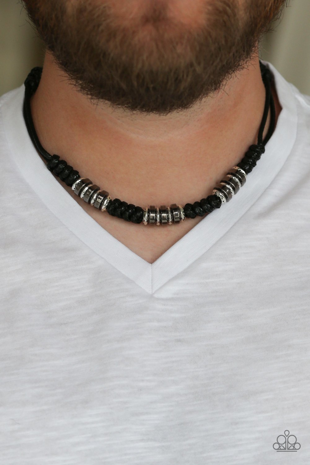 Let's Take a Ride-black-Paparazzi mens necklace