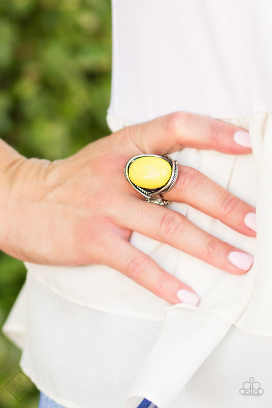 Lets Get This Party Poppin - yellow - Paparazzi ring