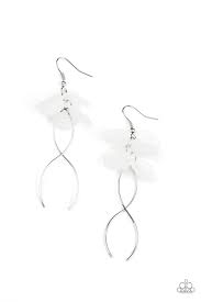 Let's Keep It ETHEREAL - white - Paparazzi earrings