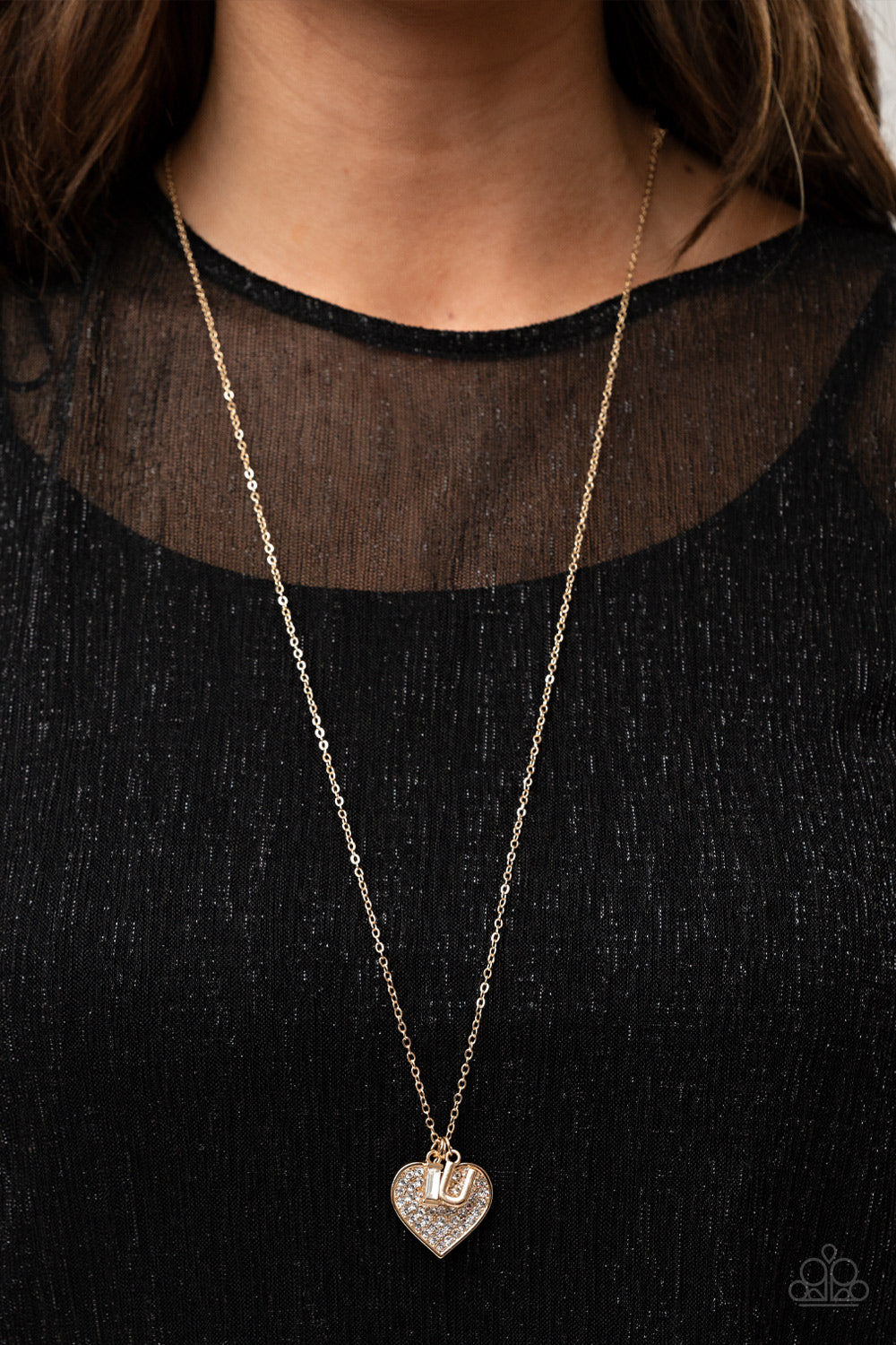 Letters of Love - gold - Paparazzi necklace