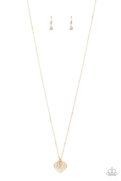Letters of Love - gold - Paparazzi necklace