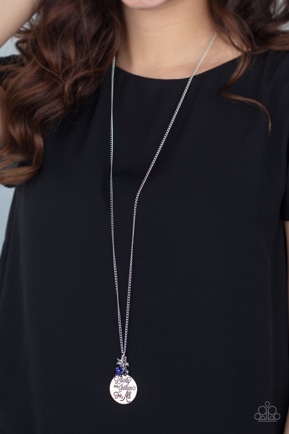 Liberty and Justice For All-blue-Paparazzi necklace