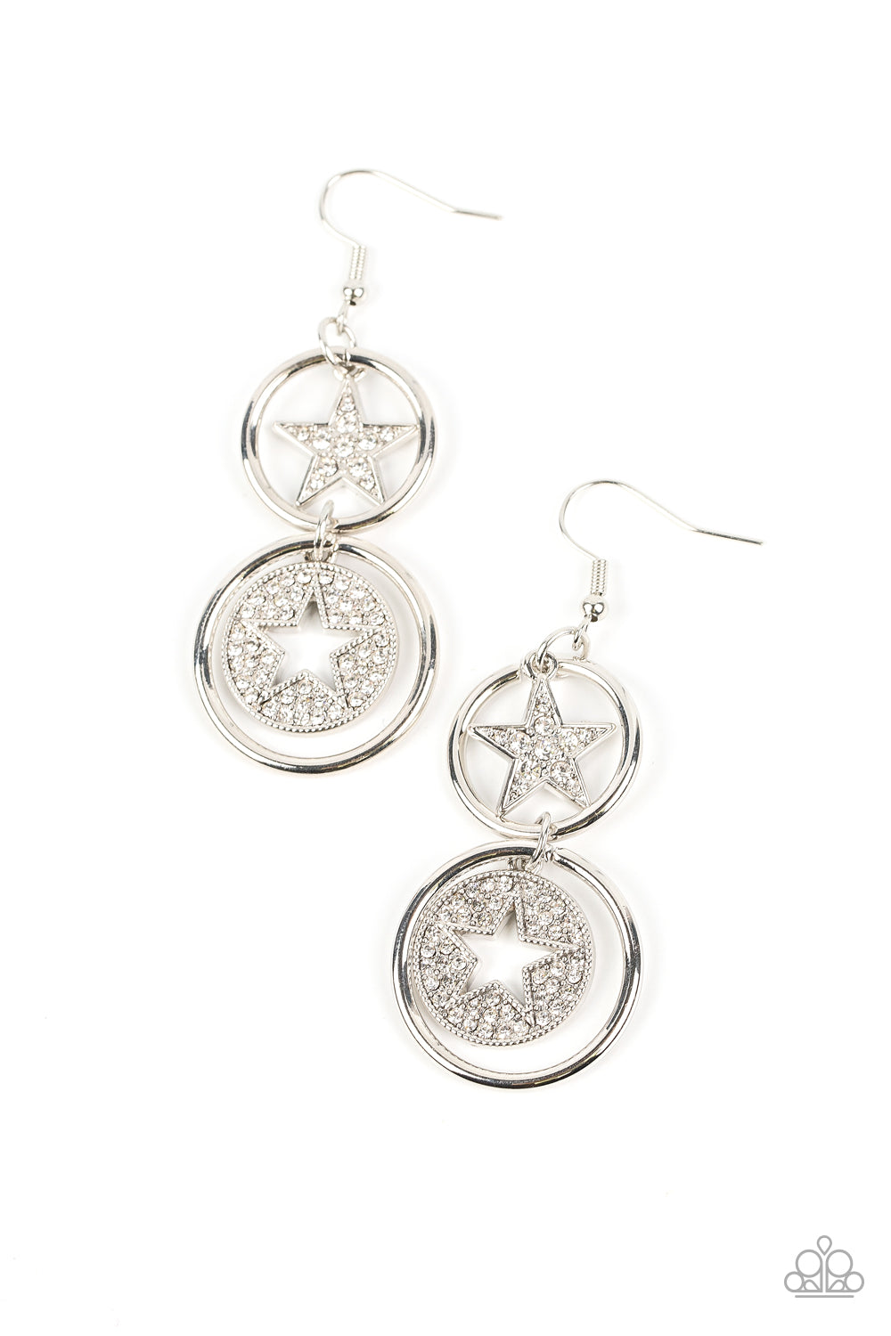 Liberty and SPARKLE for All - white - Paparazzi earrings