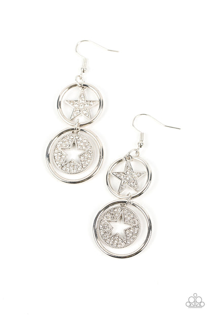 Liberty and SPARKLE for All - white - Paparazzi earrings