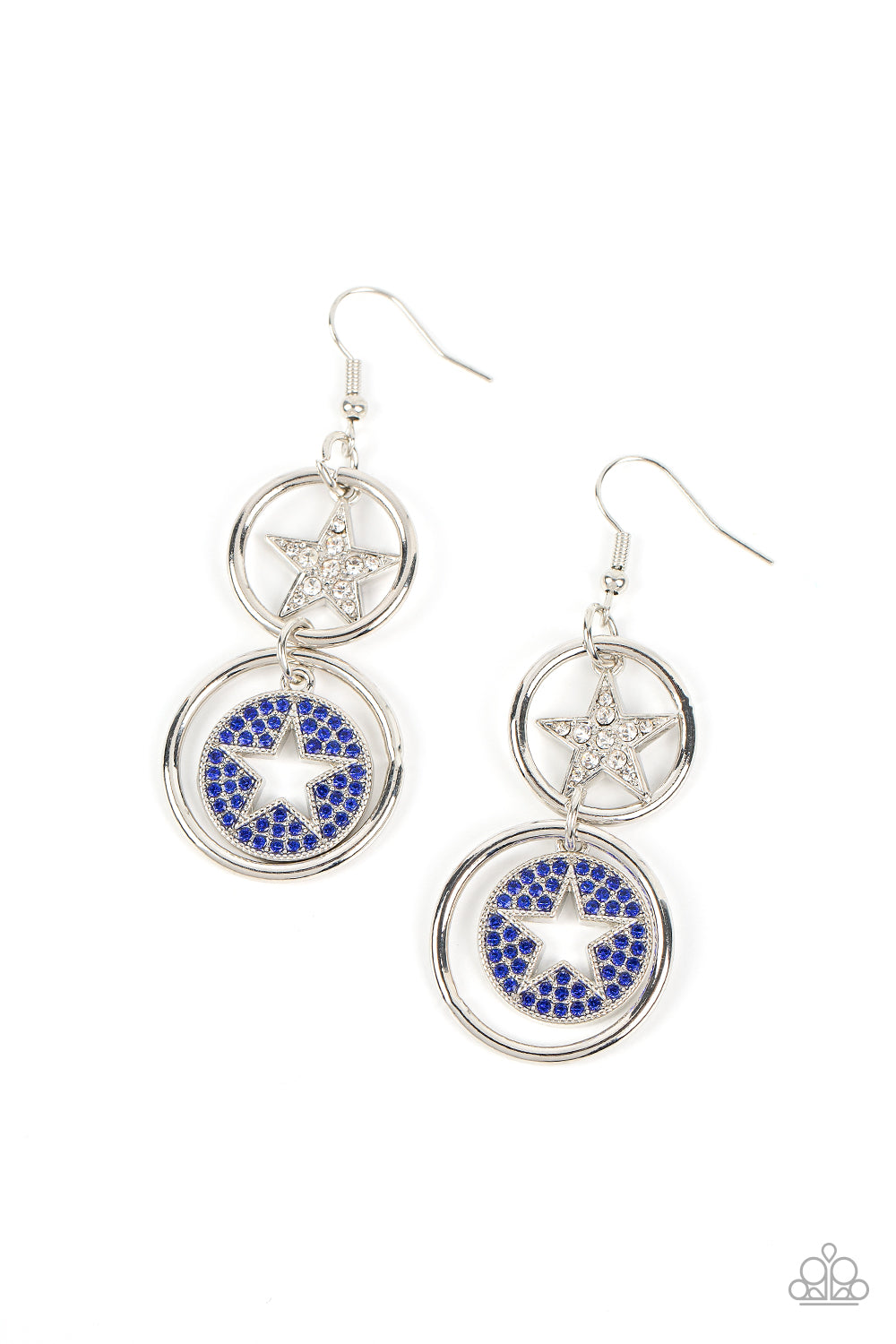 Liberty and SPARKLE for All - blue - Paparazzi earrings