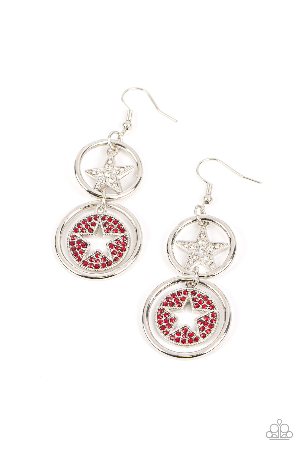 Liberty and SPARKLE for All - red - Paparazzi earrings