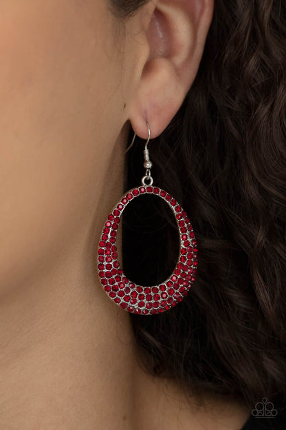 Life GLOWS On - red - Paparazzi earrings