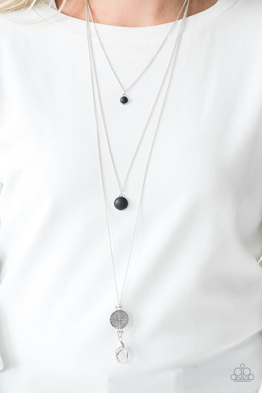 Life is a Voyage - black - Paparazzi Lanyard necklace