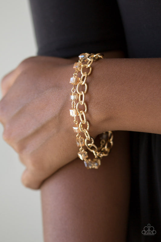 Life of the Block Party - gold - Paparazzi bracelet