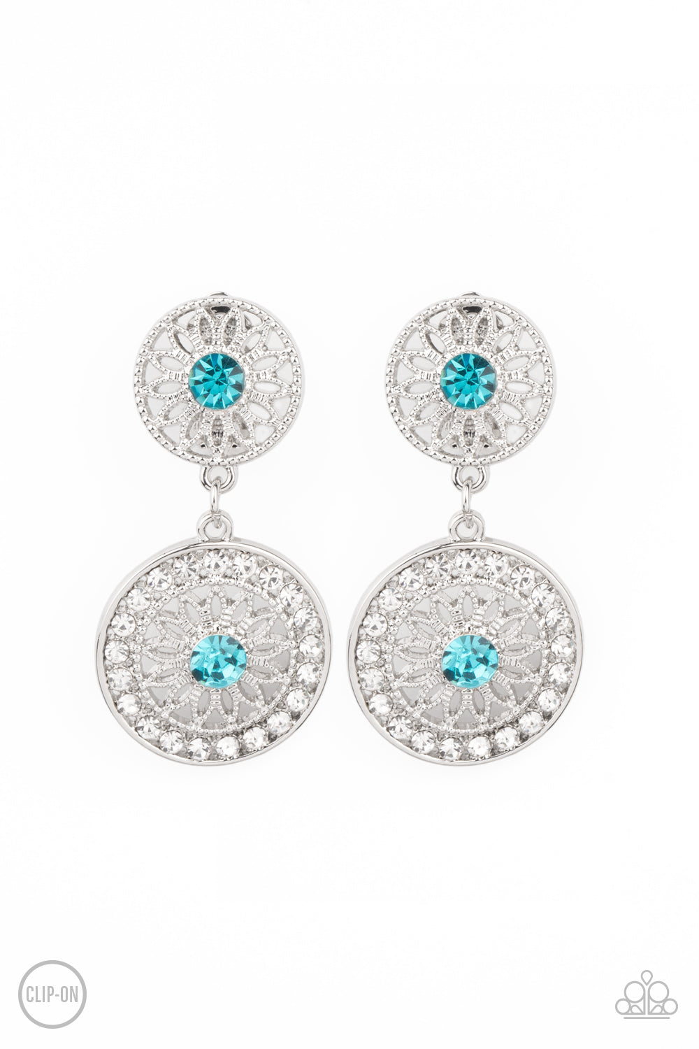 Life of The Garden Party - blue - Paparazzi CLIP ON earrings ...