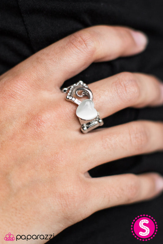 Light Up My Heart - White - Paparazzi ring