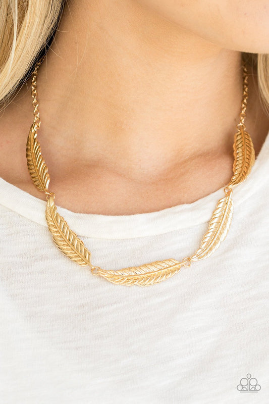 Light Flight-gold-Paparazzi necklace