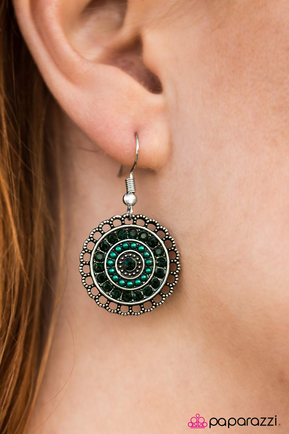 Lights Of Paris - Green - Paparazzi earrings