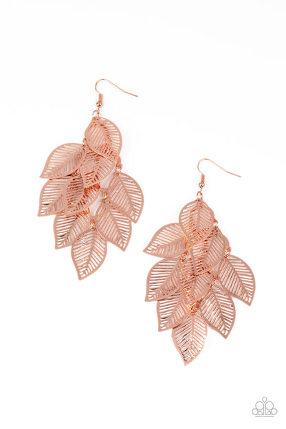 Limitlessly Leafy - copper - Paparazzi earrings
