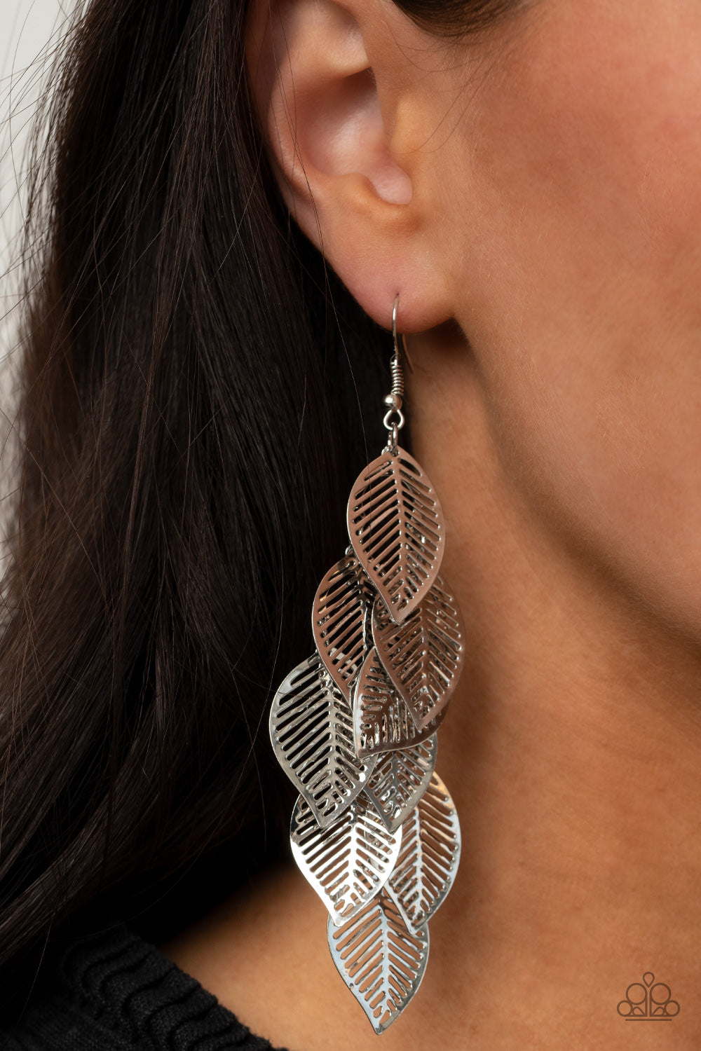 Limitlessly Leafy - silver - Paparazzi earrings