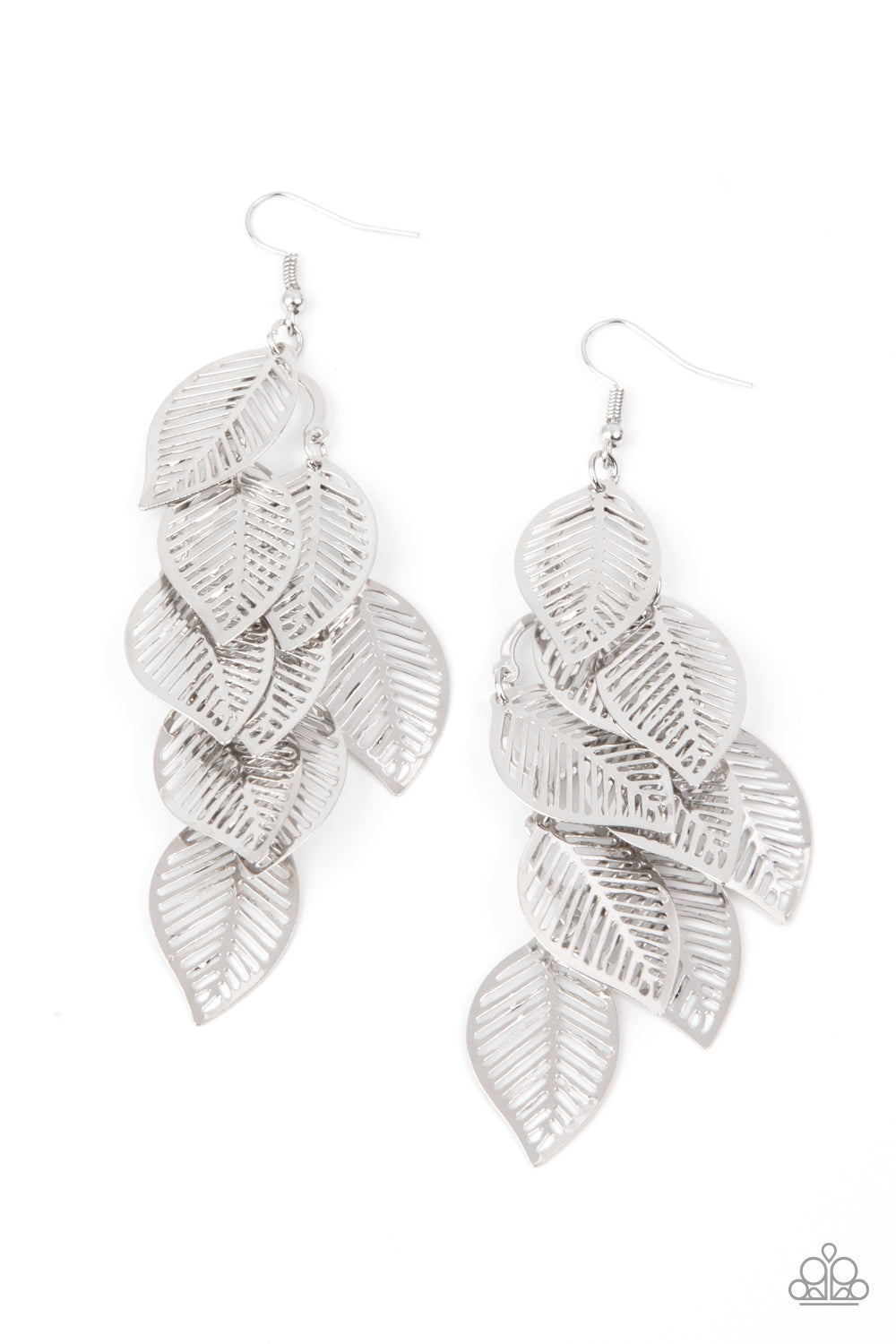 Limitlessly Leafy - silver - Paparazzi earrings