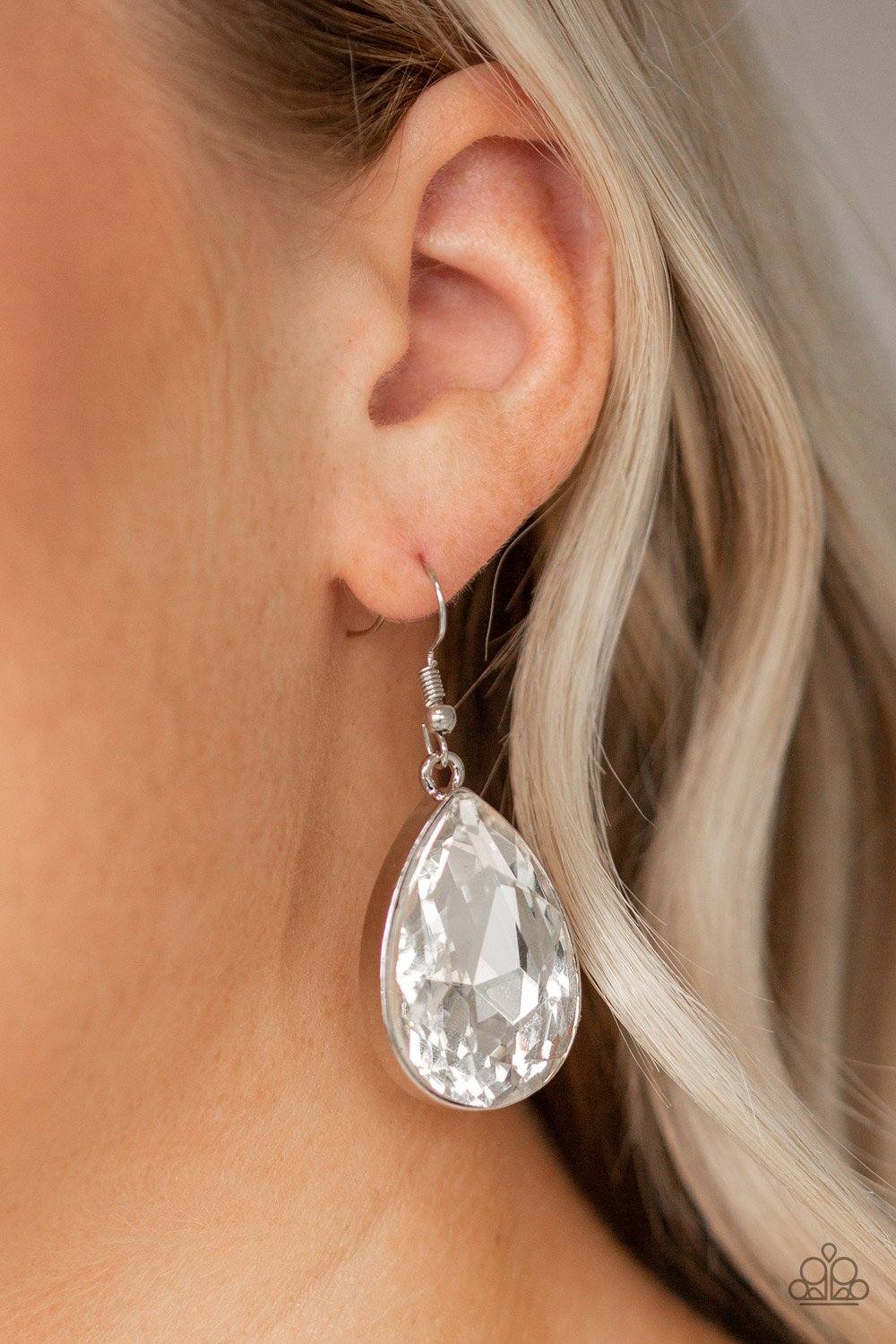 Limo Ride-white-Paparazzi earrings