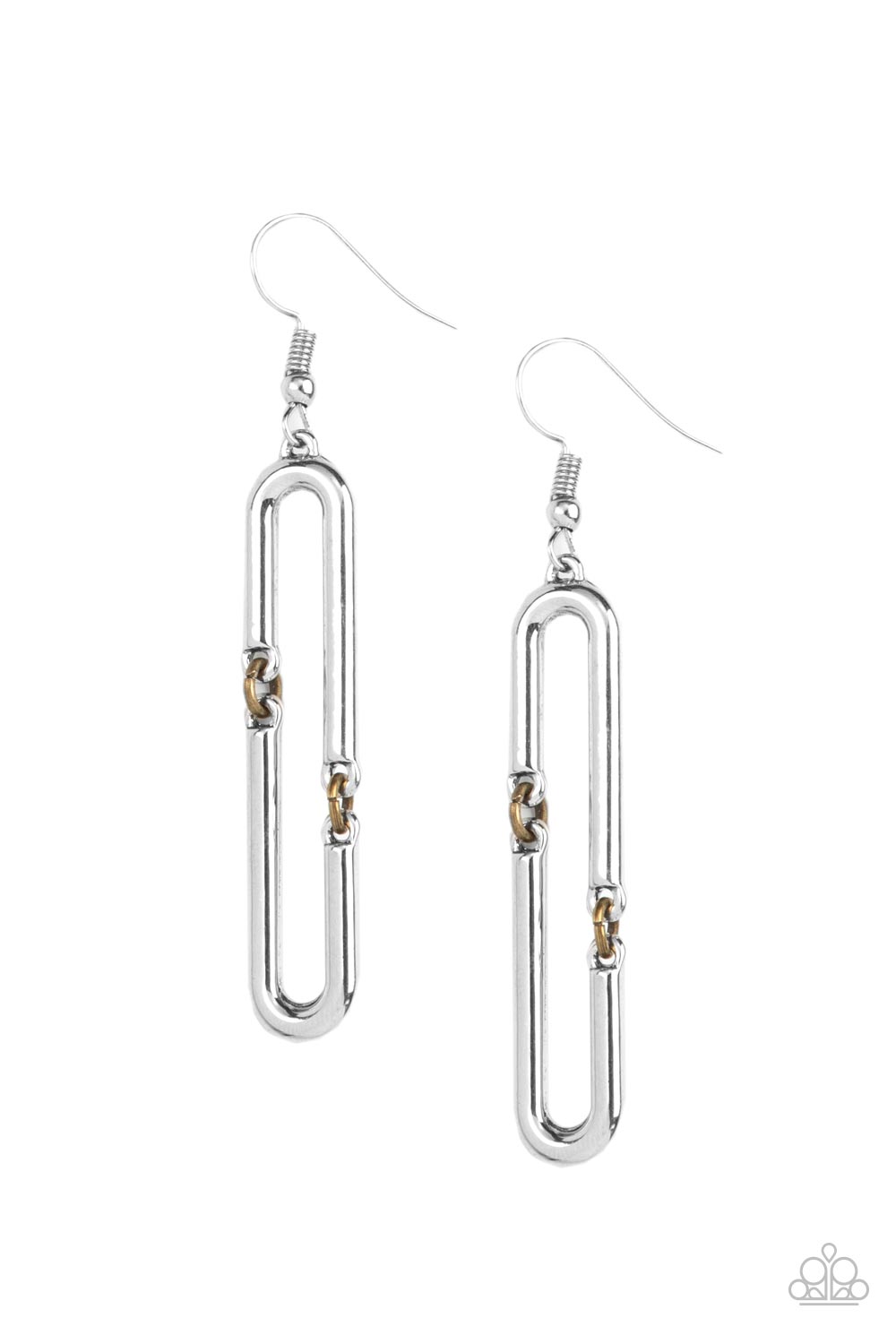 Linked and Synced - silver - Paparazzi earrings