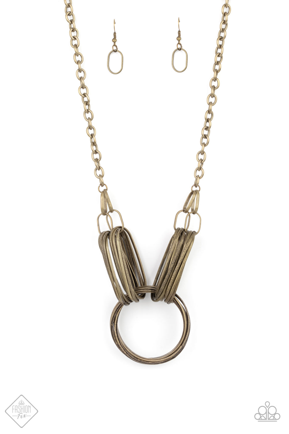 Lip Sync Links - brass - Paparazzi necklace