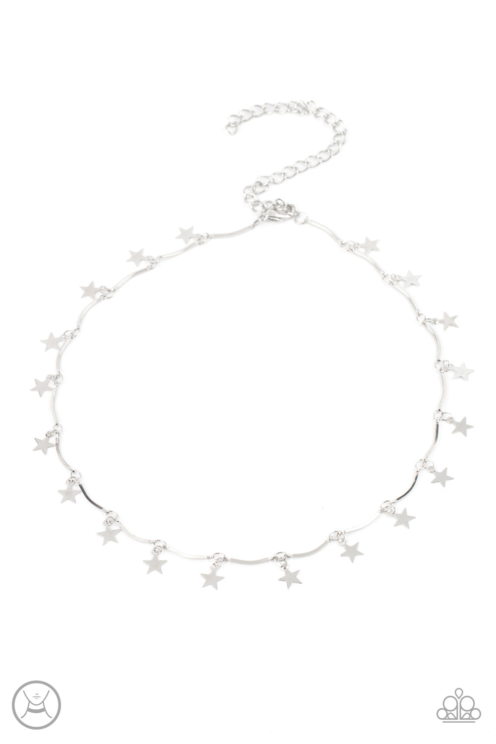 Little Miss Americana - silver - Paparazzi necklace