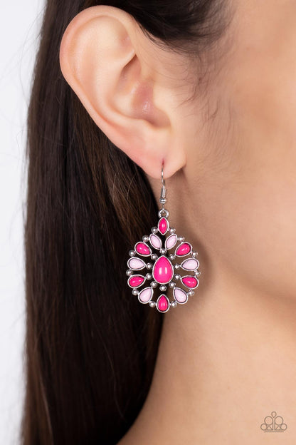 Lively Luncheon - pink - Paparazzi earrings