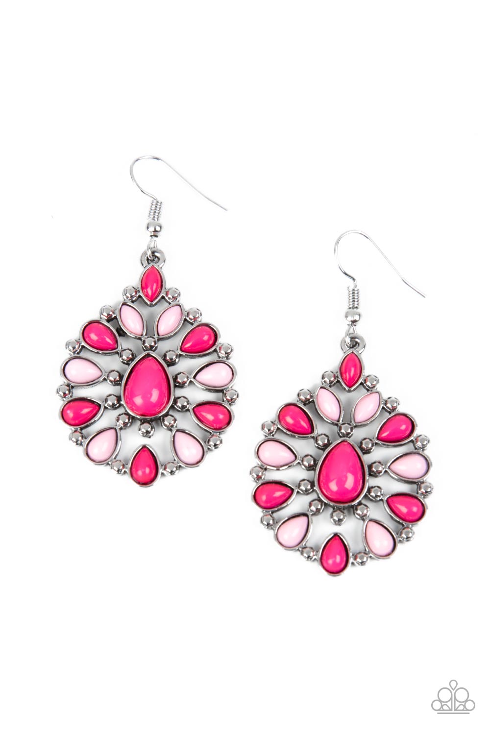 Lively Luncheon - pink - Paparazzi earrings