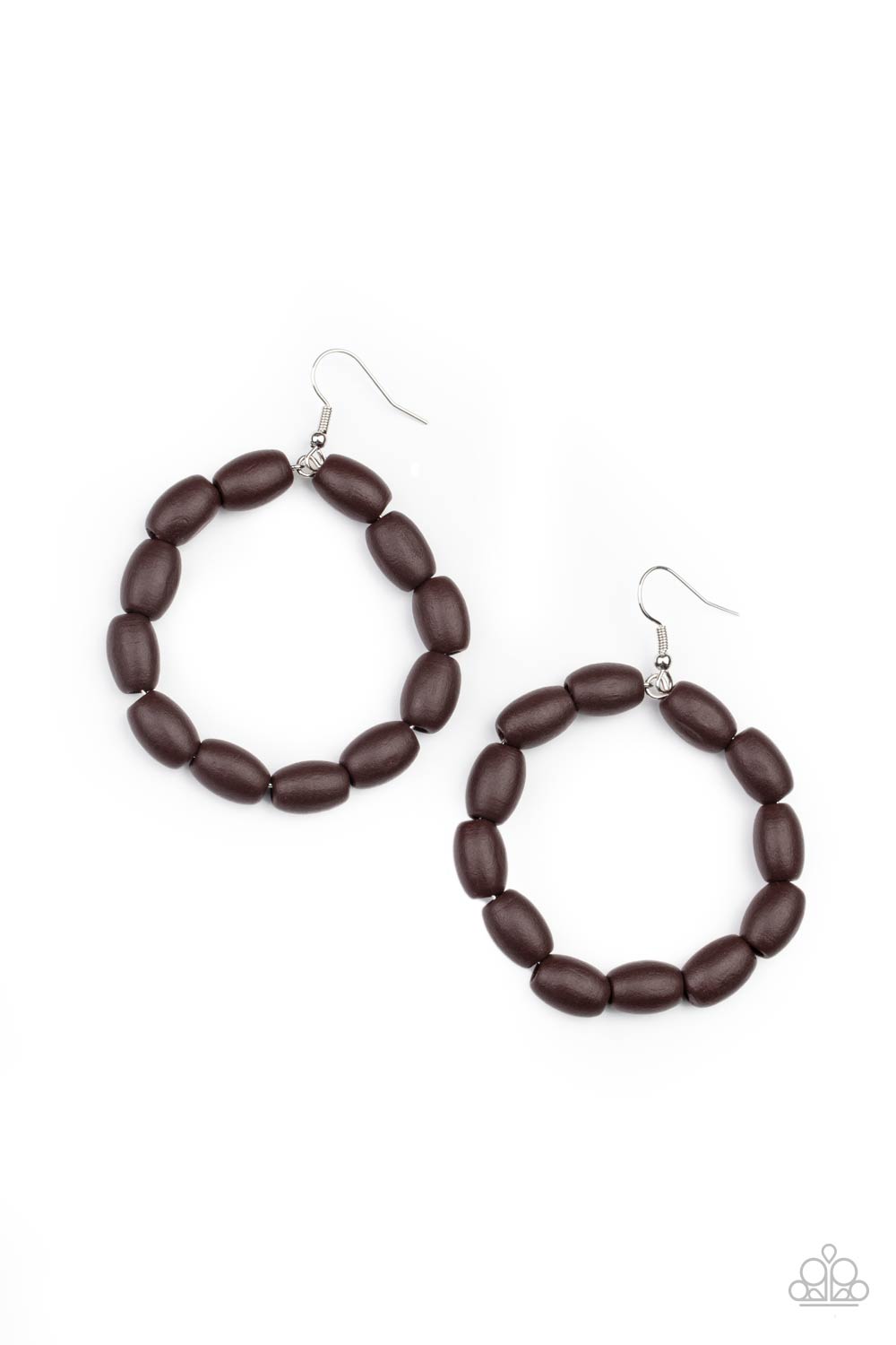 Living The WOOD Life - brown - Paparazzi earrings