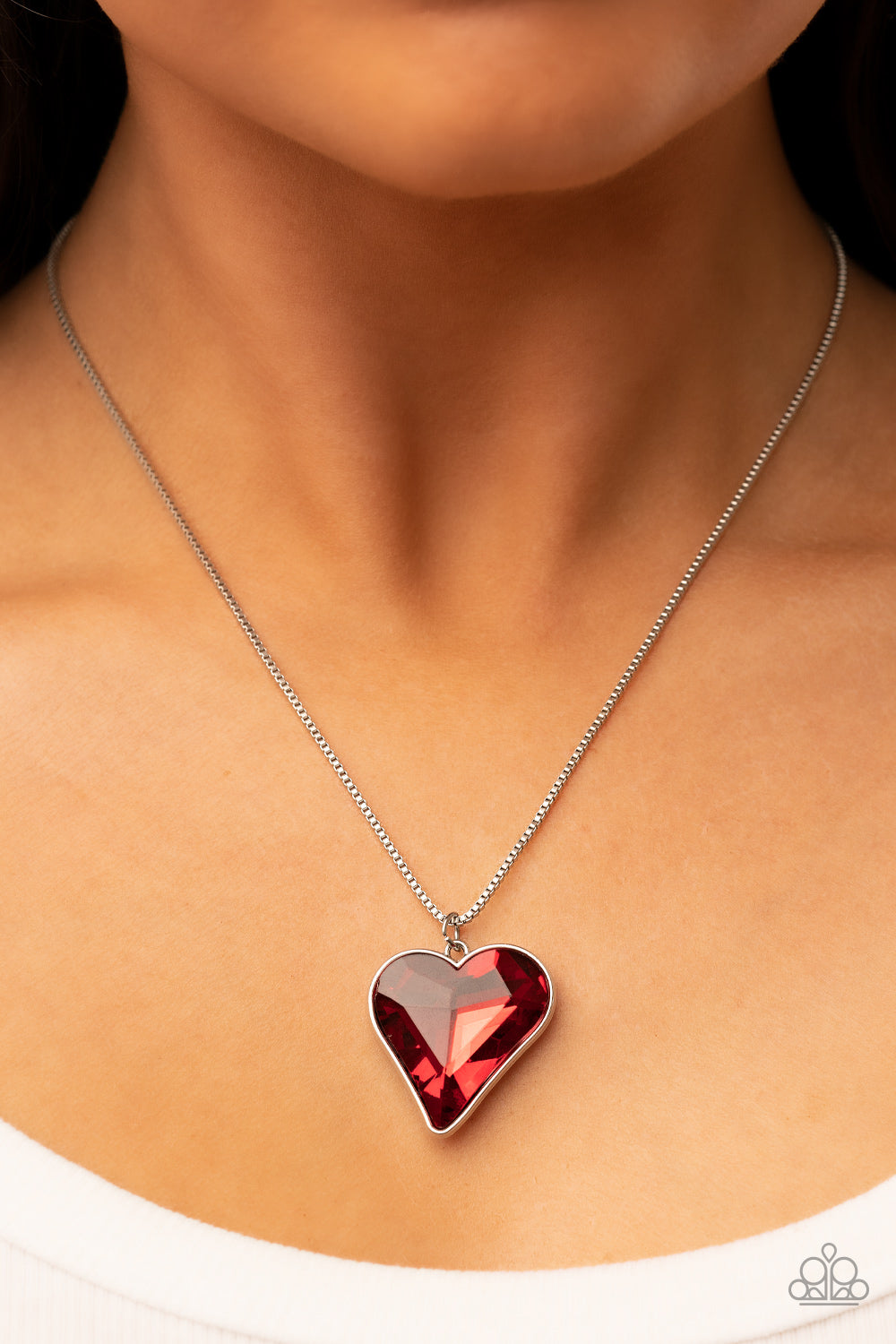 Lockdown My Heart - red - Paparazzi necklace
